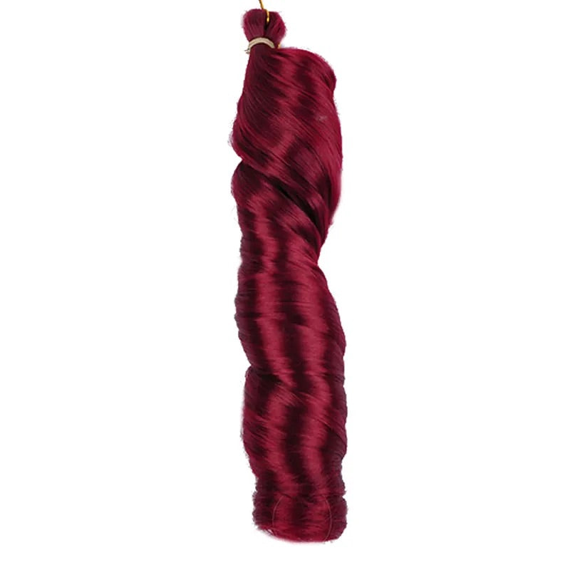 burgundy french curl braids hair color